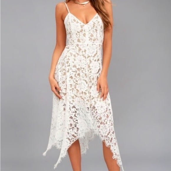Lulus Dresses & Skirts - Lulus One Wish White Lace Midi Dress White Size 1X